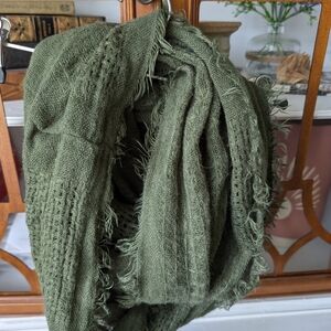 Cozy Green Knit Infinity Scarf